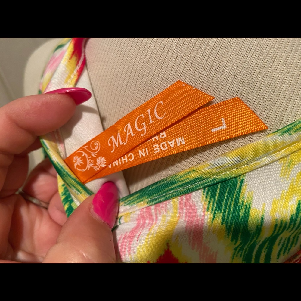 Like New! Magic Brand Colorful Maxi Dress Sz Lg View 4